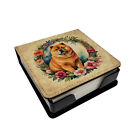 Chow Chow and Flowers Pu Leather Note Paper Holder Dac2119Nt4
