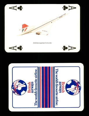 1 x Spielkarte BA BAC / Aerospatiale Concorde - Ace of Clubs S26