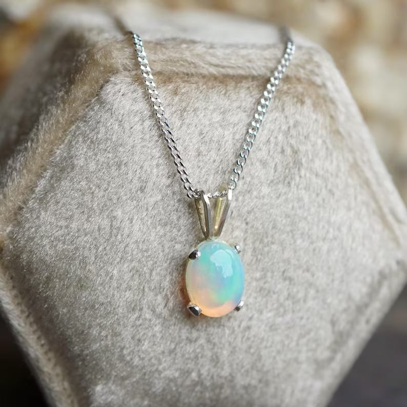 Opal Pendant  925 Sterling Silver Handmade Gemstone Jewelry