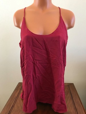 Thread & Supply Womens Rayon Sleeveless Tank Top Red Wine Size Large L TP8850