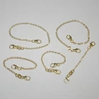 5 pcs 14kt GOLD FILLED 1.5x2mm Flat Cable Chain EXTENDERS with Two Lobster Clasp