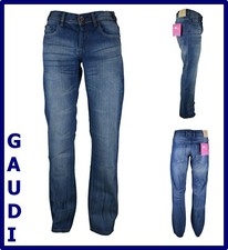 jeans gaudi uomo regular fit a zampa svasati gamba larga vita bassa 46 50 36 blu