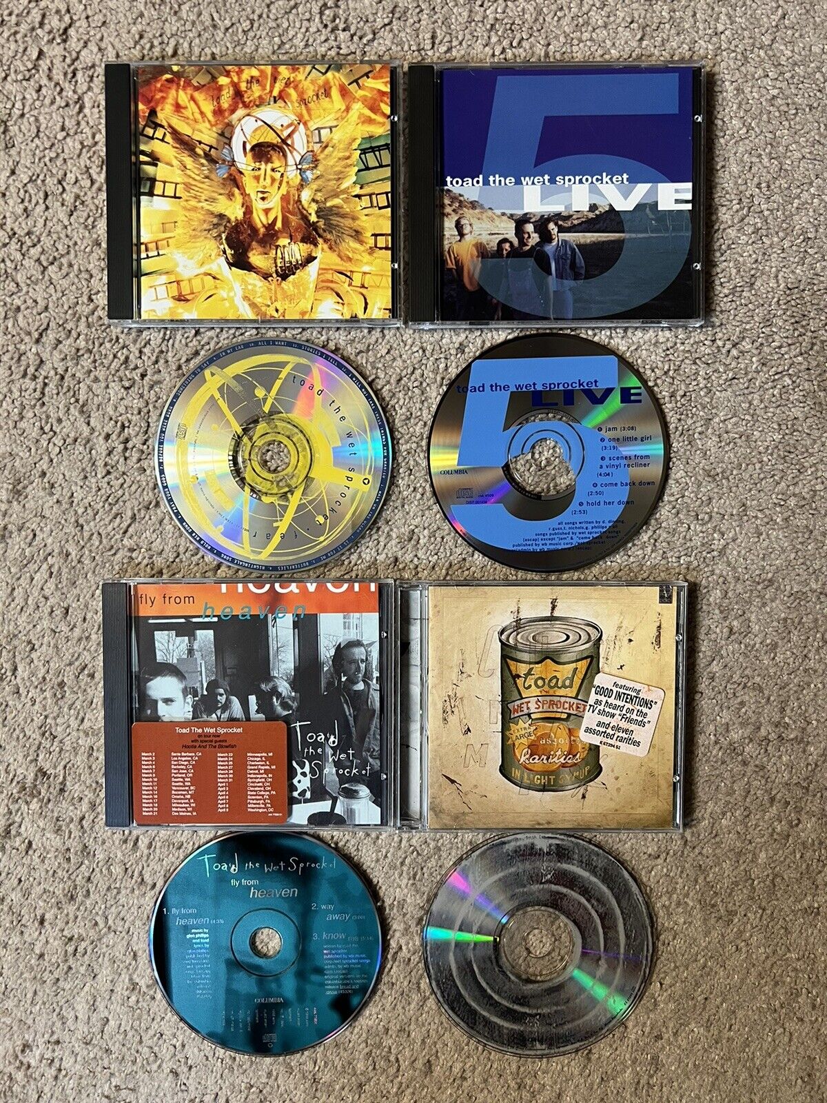 Toad The Wet Sprocket 4 Cd Lot Fear 5 Live In Light Syrup Fly From Heaven Promo