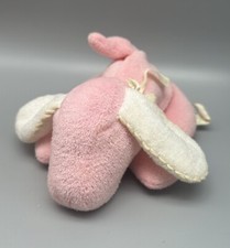Vintage Eden Pink Puppy Dog with White Ears Plush Stuffed Animal Rattle No Eyes
