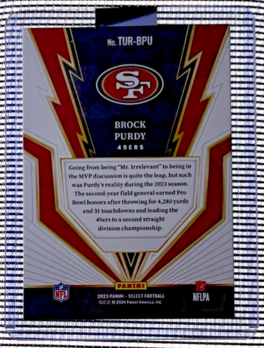2023 Panini Select Brock Purdy Turbo Charged #TUR-BPU San Francisco 49ers - Picture 2 of 2