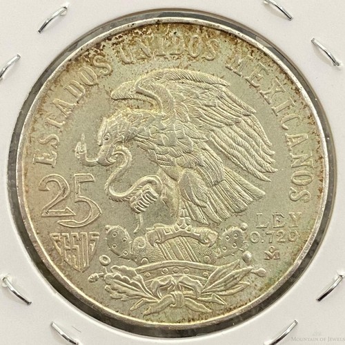 1968 Mexico XIX Olympic Games Aztec Ball Player 25 Pesos Silver Coin #32322-2 - 第 4/4 張圖片