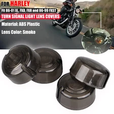 Smoke Turn Signal Light Lens Covers For Harley Sportster 1200 Custom XLH1200C