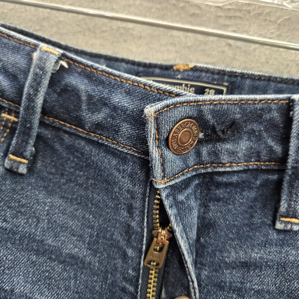 Pantalones Cortos Mujer Abercrombie & Fitch 28 6 Azul Denim Harper tiro Bajo Envejecido Foto 4 de 4
