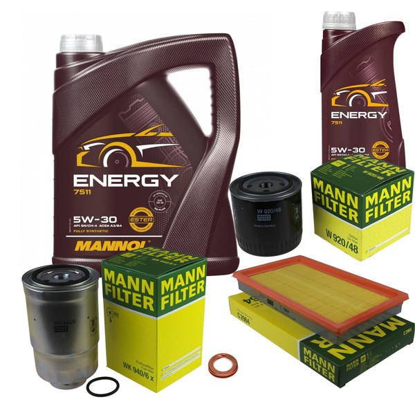 Inspektionspaket 6L Energy 5W-30 FüR Nissan X-Trail 2.2 Dci 4X4 Almera Tino-image