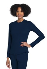 Cherokee Basis Long Sleeve Under Scrub Knit Tee CK773 NAV Navy Free Ship