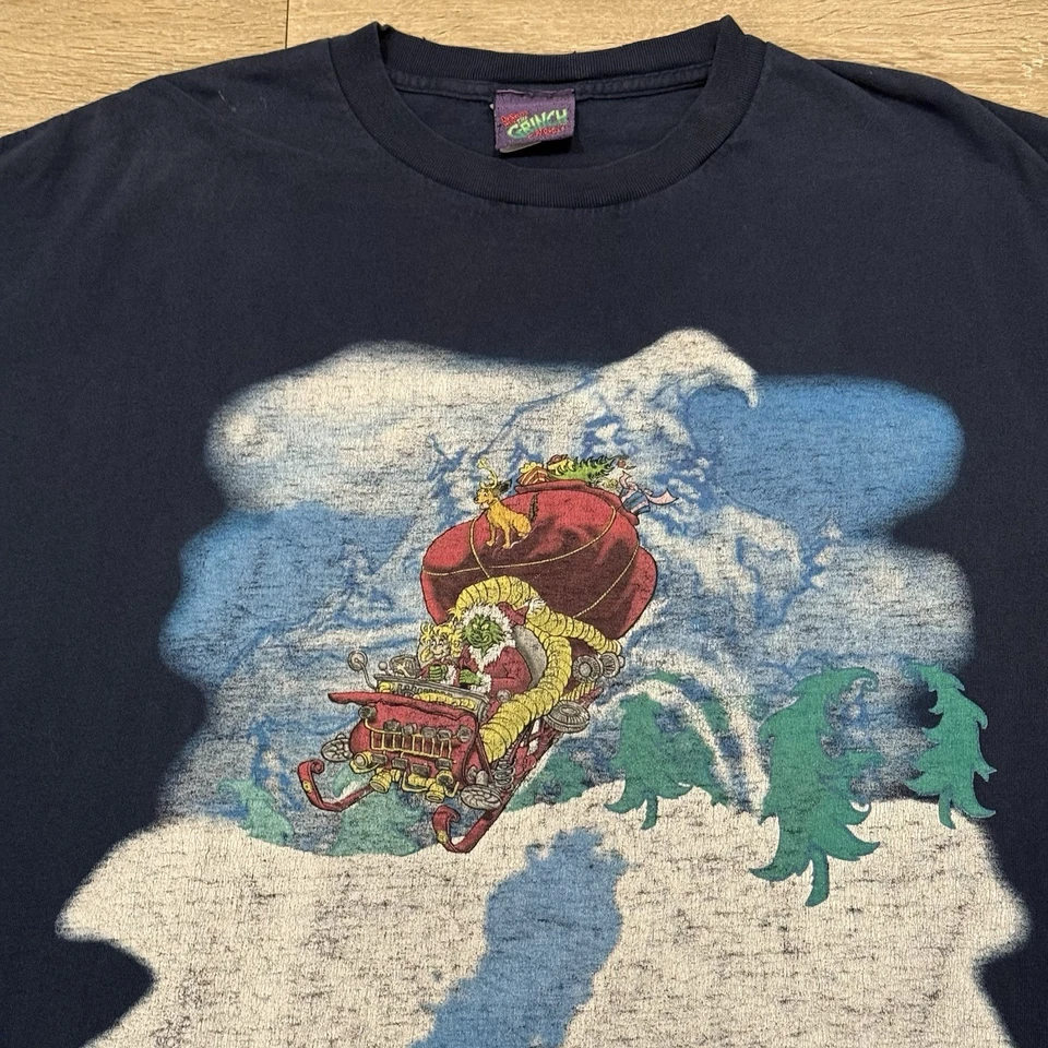 复古 Dr. Seuss T 恤男式 L How The Grinch Stole 圣诞节 2000 — 第 4/4 张图片