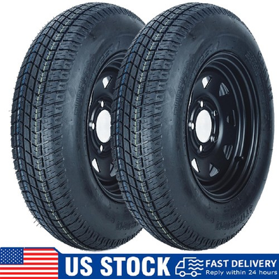 #ad 2pcs Trailer Tires Wheels ST175 80D13 w 13quot; Rims 5 Lug on 4.5quot; 6PR Load Range C $142.49