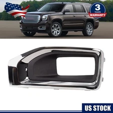 Driver Left Front Fog Light Lamp Cover Bezel Chrome Trim For GMC Yukon 2015-2020