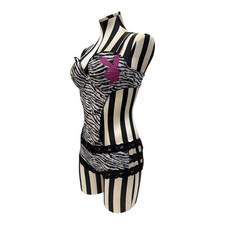 Playboy Zebra Print Lingerie One-Piece w/ Bunny Logo | Women’s Medium