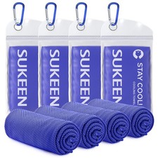 4 Pack 40x12 inch Dark Blue Cooling Towel Soft Breathable Microfiber Sports
