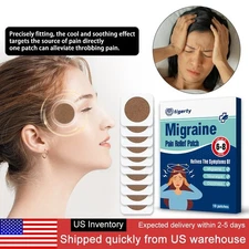 ⚡10Pcs Migraine Relief Patches Fast Acting Temple Gel Light Sensitivity Soothing