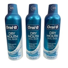 Oral-B Dry Mouth Oral Rinse Moisturizing Mint 16 Fl Oz LOT OF 3 BB 2027 FREE SH