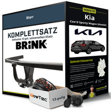 Für KIA Cee'd Sporty Wagon Typ JD Anhängerkupplung starr +eSatz 13pol uni 12-18
