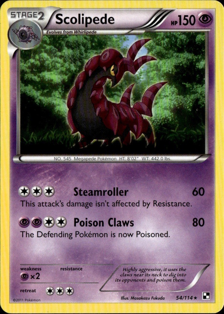 Scolipede Rare Black and White 54/114 NM