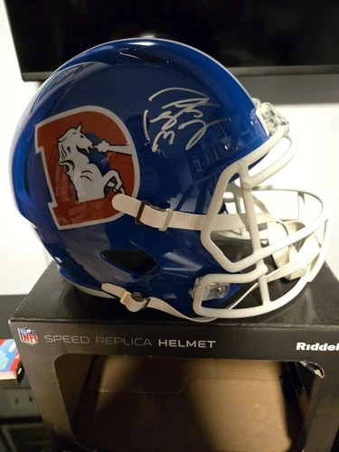 Peyton Manning Signed Full Size Broncos Throwback Replica Helmet  Manning Cert