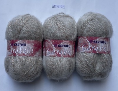 KARTOPU CARABELLI HAND KNITTING YARN 84% ACRYLIC 100 GRAM BALLS BEIGE LOT 24 # 2