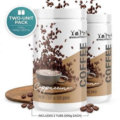 Evolution Fit Cappuccino Oat Coffee Powder 2-Pack Instant Energy Drink 1000g