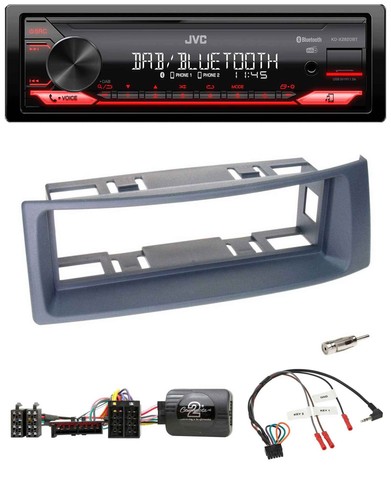 JVC Bluetooth USB DAB Lenkrad Autoradio für Renault Scenic Megane 1996-2000 grau - Bild 1 von 9