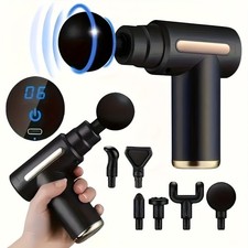 Portable Deep Tissue Massage Gun USB Rechargeable 4 Heads 6 Speed