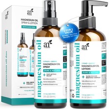 Magnesium Oil Spray 12oz  Body Lotion 8oz 10 Fl Oz Pack of 2 