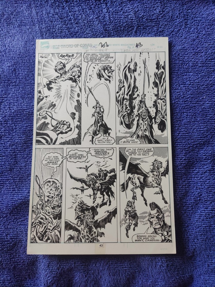 Original Art John Buscema Savage Sword of Conan 206 pg. 43 Comic Art
