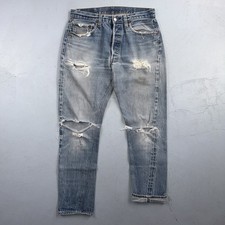 Levis 501 Vintage 80s Redline Selvedge USA XX Jeans Light Wash 31x27 Skinny