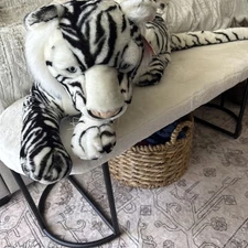 FAO SWARTZ New Large 27 Inch Bengal White Tiger Plush New With Tags Attached
