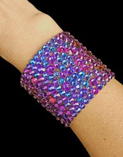 Crystals Dance Bracelet: Handmade Rhinestone Ballroom Jewelry.