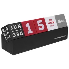 Perpetual Calendar Office Decorative Desk Date Display Classic Block