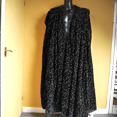 Vintage Samt Zauberer Cape schwarz professionelles Theater Reenactment Kostüm