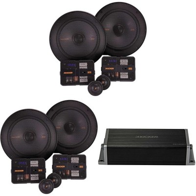 Kicker 47KEY2004 4-Channel DSP Smart Amp w/ (2) 51KSS6504 6.5'' Audio Upgrade ...