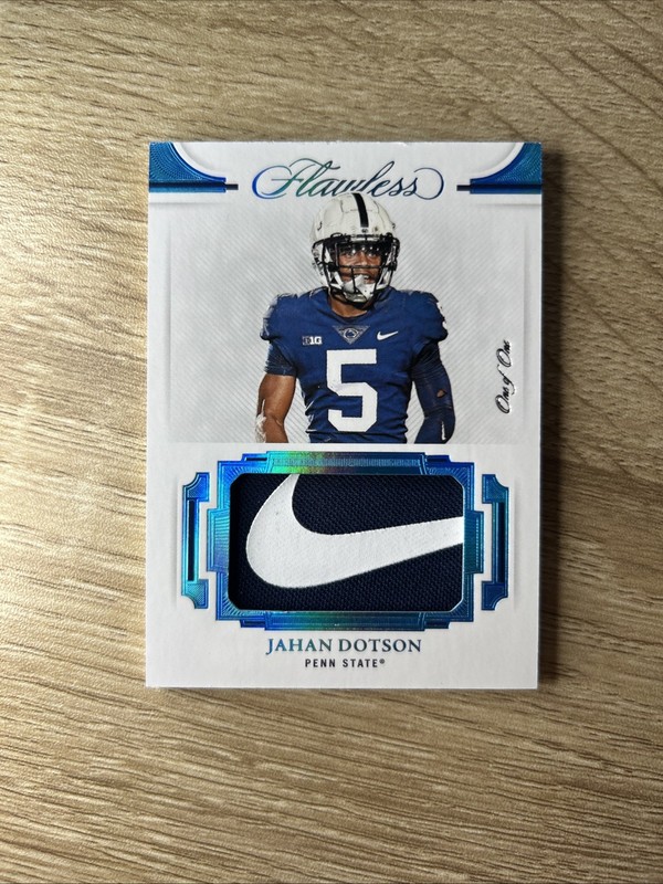 2022 Flawless Collegiate Jahan Dotson Rookie Patch Penn State Platinum 1/1 Nike