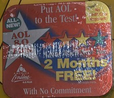 AOL America Online 8.0 Red PC CD-ROM Metal Tin Vintage