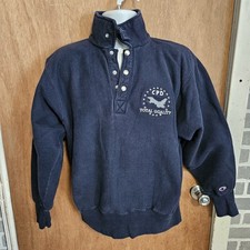 Vtg 90s Champion Reverse Weave Pullover 1/4 Button Sweatshirt CPD Total Quality
