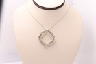 14k Circle of Diamonds Solid Gold Natural Round Diamond Necklace Pendant — photo 2