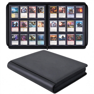 ✔️Premium Ringless Trading Card Binder - 480 Capacity, 12 Side-Loading，for Sport