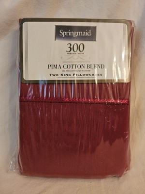 Springmaid Vintage King Pillowcase  300 Thread Count,  Ruby Set Of 2