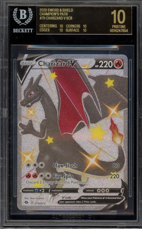 Pokemon Charizard V Secret Rare Champion's Path 79 Bgs 10 BLACK LABEL