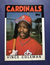 1986 TOPPS #370 VINCE COLEMAN RC ST. LOUIS CARDINALS *FREE SHIPPING*