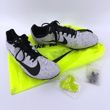 Nike Sz 12 Zoom Rival S 9 White Black Wolf Grey Splatter Track Spikes 907564-005