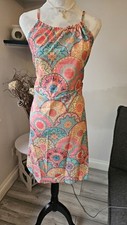 Boho Mandala Print Strappy Summer Dress XL Multicolour Holiday Beach Fest  