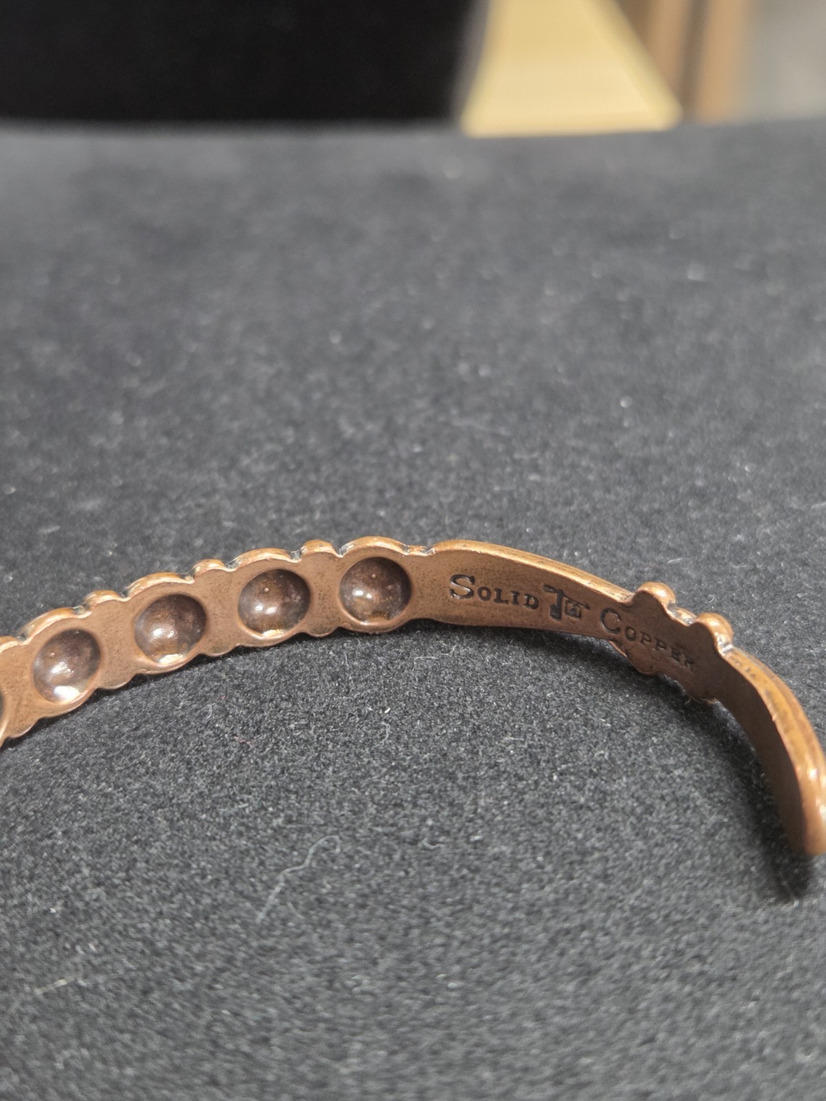 Vintage Solid Copper Artisan Bell Cuff Bracelet R… - image 7