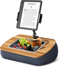 Lap Beanbag Pillow Tablet Stand, Adjustable iPad/iPhone Holder with Snack Bowl