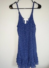 Oscar de la Renta Pink Label Polka Dot Chiffon Sundress Ruffle Hem M