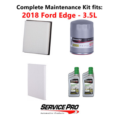 2018 Ford Edge 3.5L Complete Oil, Air & Cabin Filter Kit (5W-30)